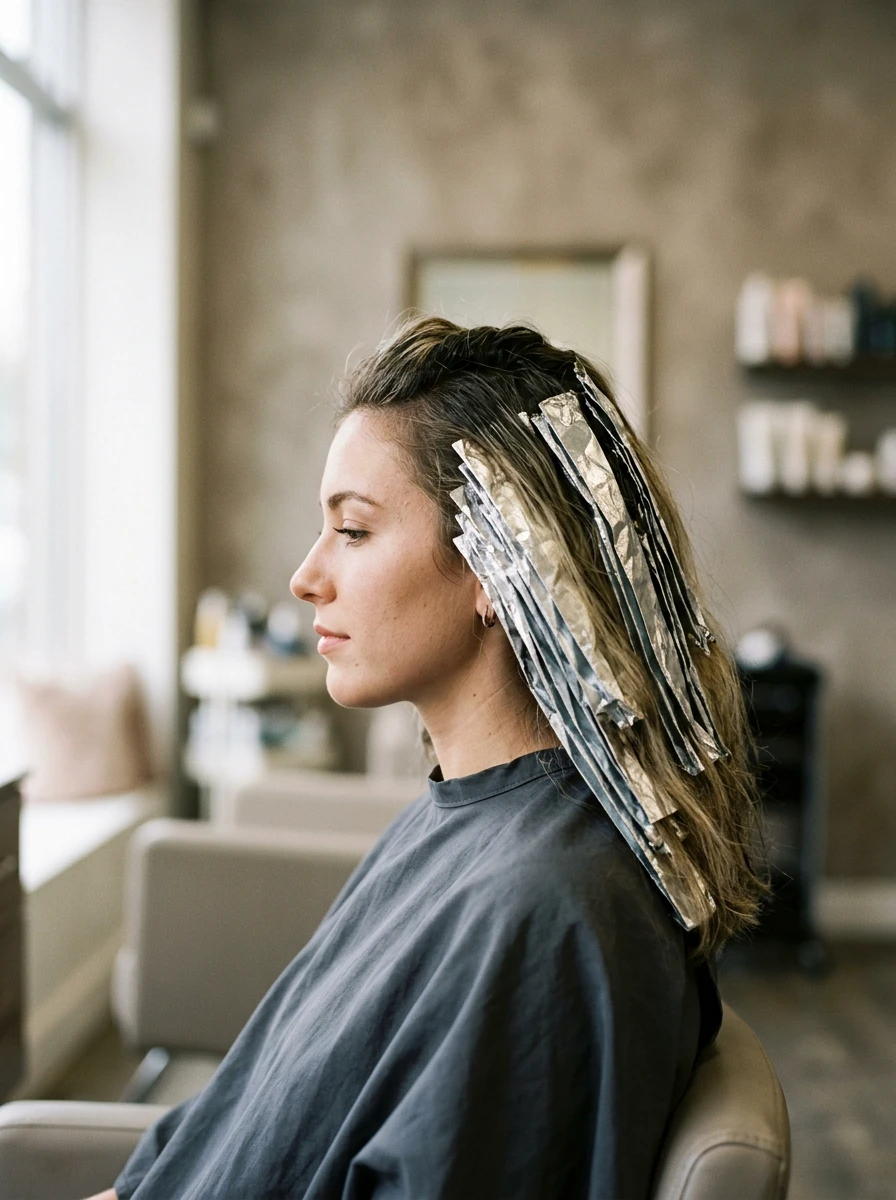 Foil placement, half head